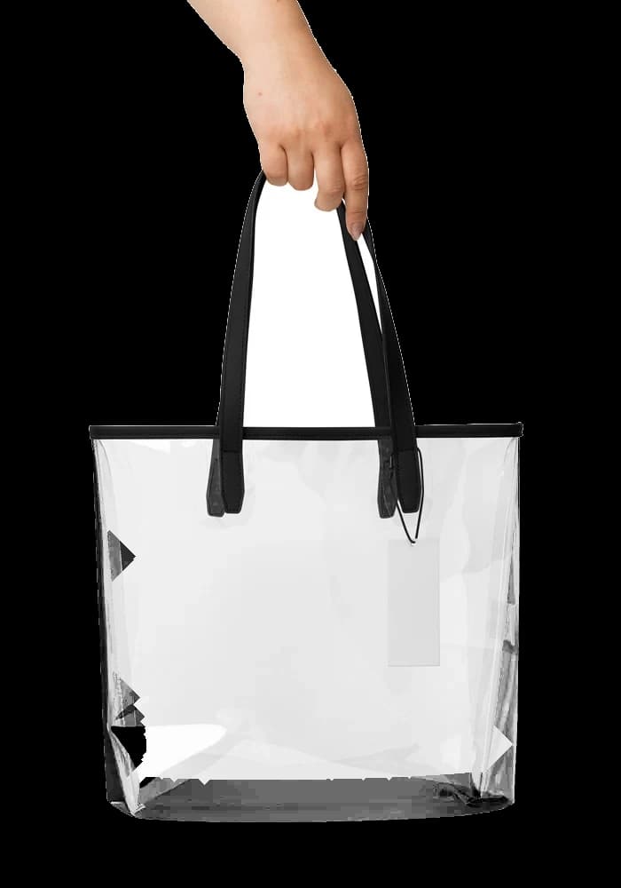 Doorzichtige tas met eigen design — productfoto