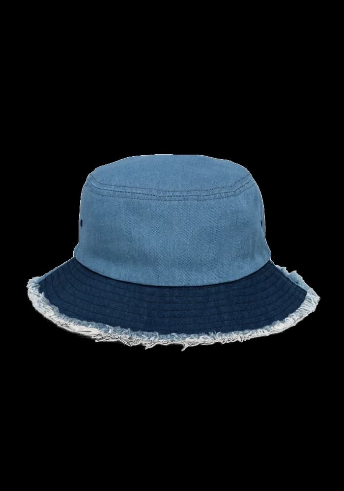 Denim bucket hat met eigen design — productfoto