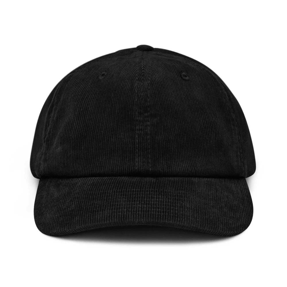 Corduroy pet met eigen design — Zwart