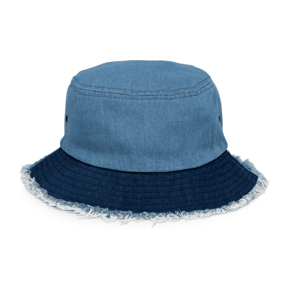Denim bucket hat met eigen design — Classic / light denimblauw
